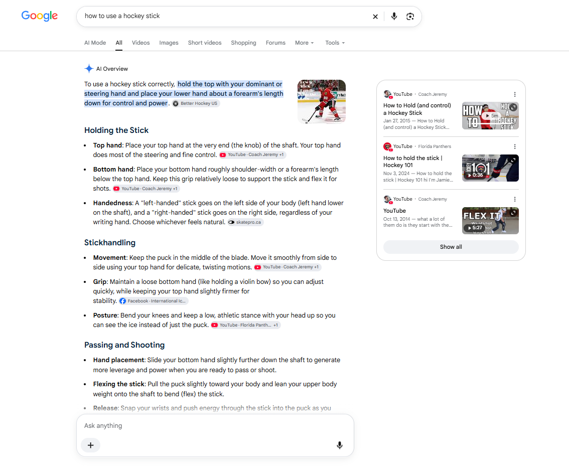 Search result for How to use a hockey stick
