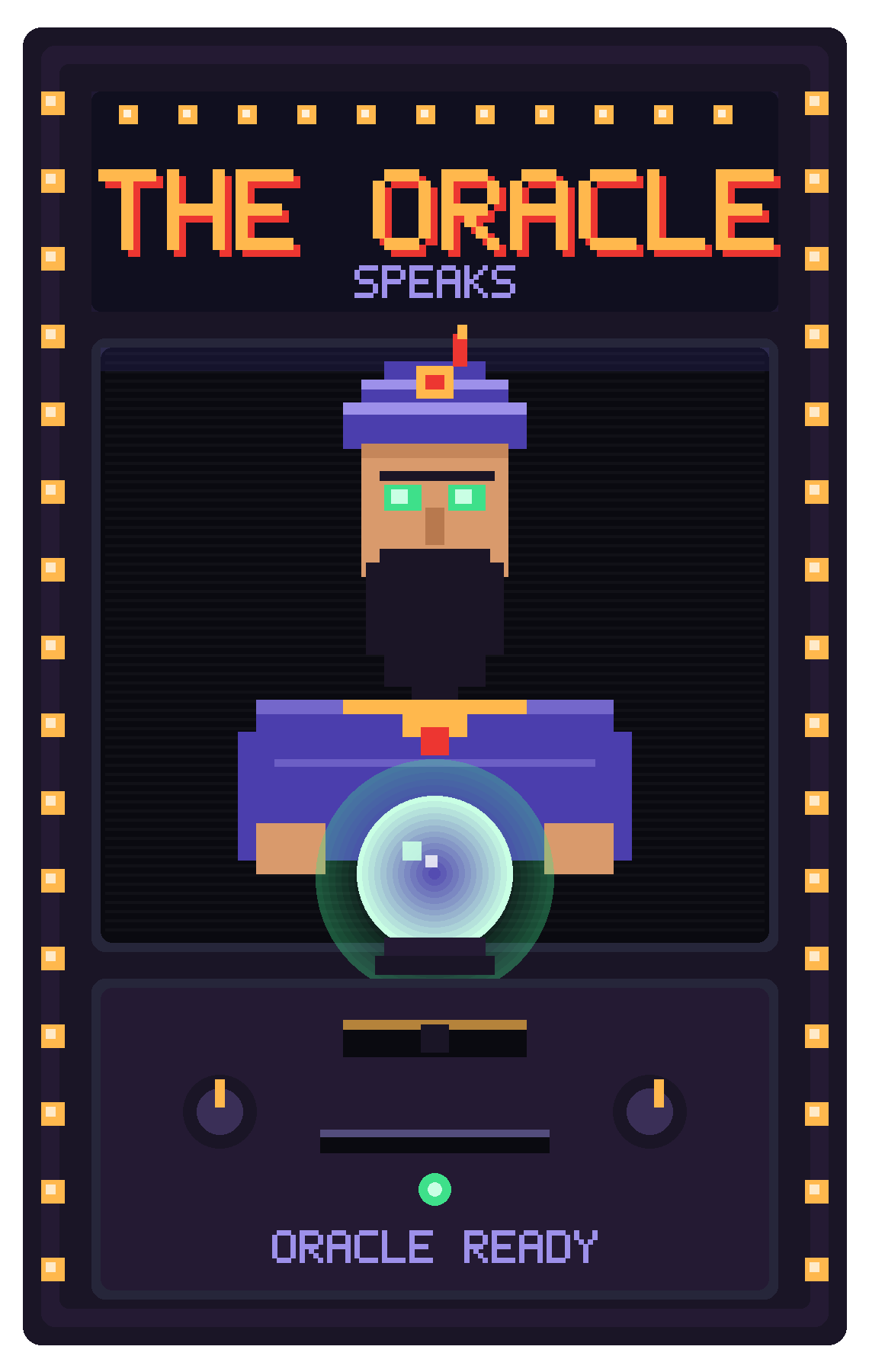 The Oracle, an 8-bit arcade fortune-teller machine for AI visibility